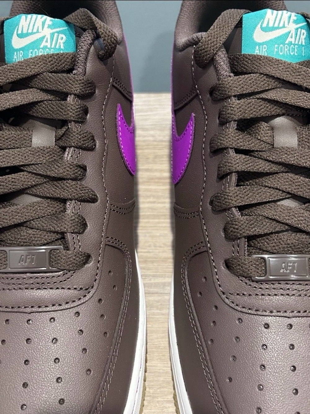 Nike Air Force 1 Low "Baroque Brown/Vivid Purple" ID# IM2368-237 Men’s 8.5 NWOB - Picture 3 of 11